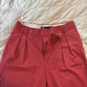 Zara dusty pink Pleated Trousers never worn full length